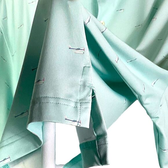 Fairway & Greene Men’s Golf Polo size XXL, mint green with seaplane print - Picture 5 of 12